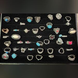 Silver and Blue Turquoise Rings Collection